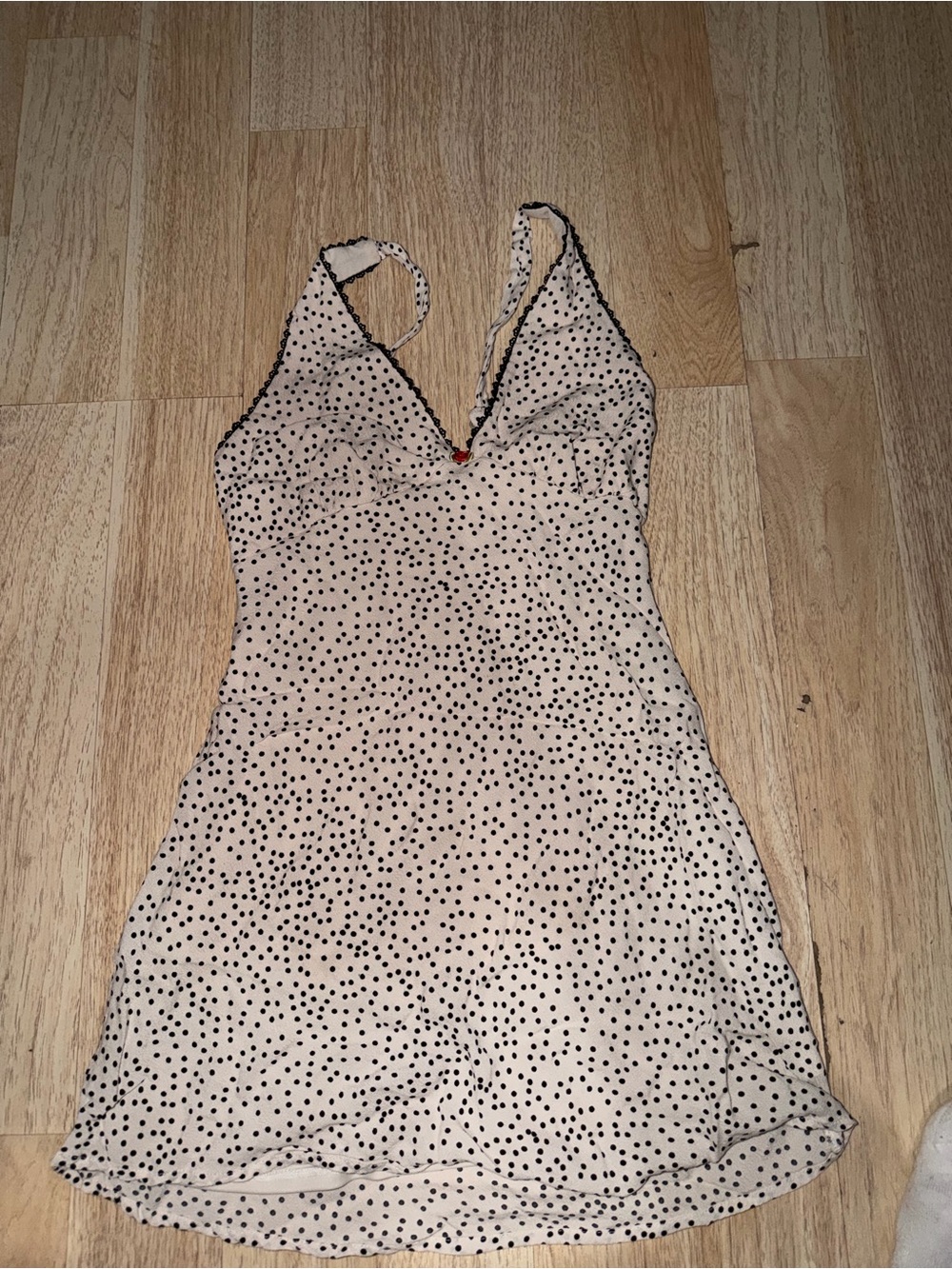 wild fable White Dress with Black Polka Dots
